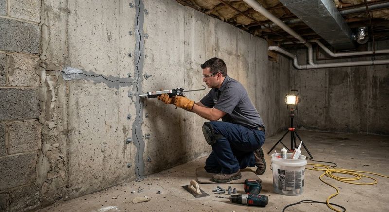 Basement Crack Repair in Brighton, MI