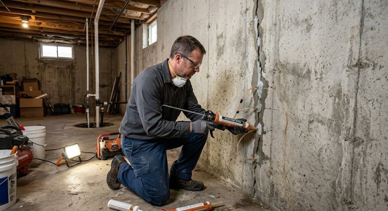 Basement Crack Repair in Brighton, MI