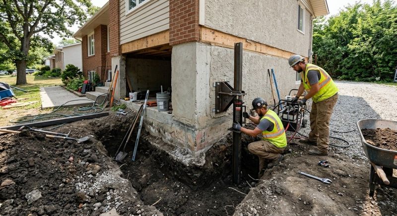 Foundation Pier Repair in Brighton, MI