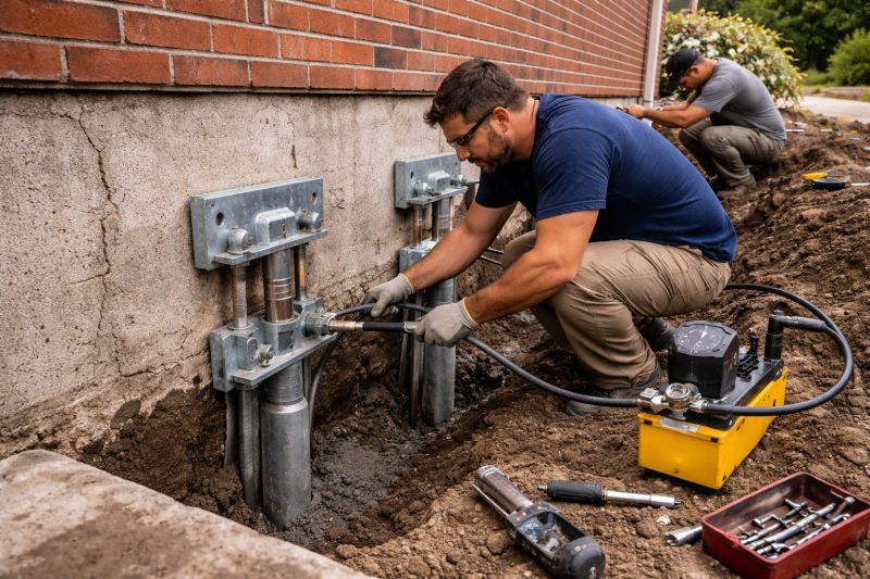 Foundation Pier Repair in Brighton, MI
