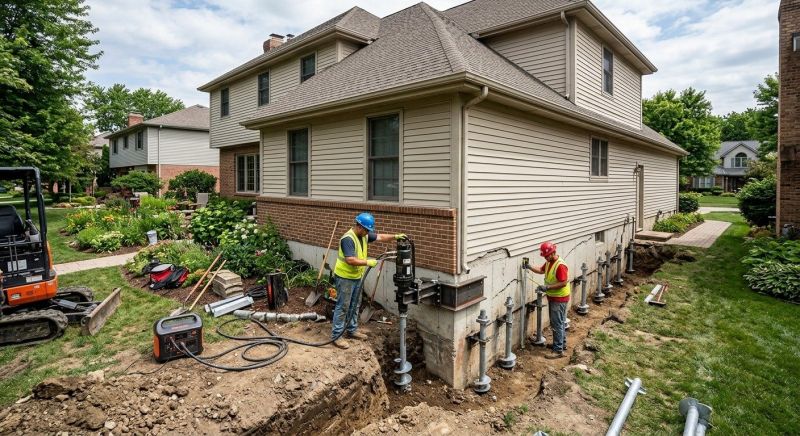 Helical Piers Installation in Brighton, MI