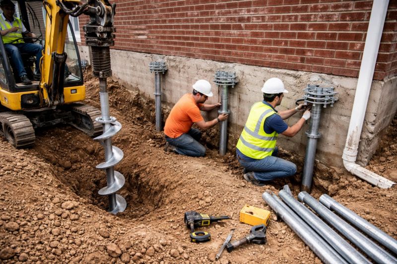 Helical Piers Installation in Brighton, MI