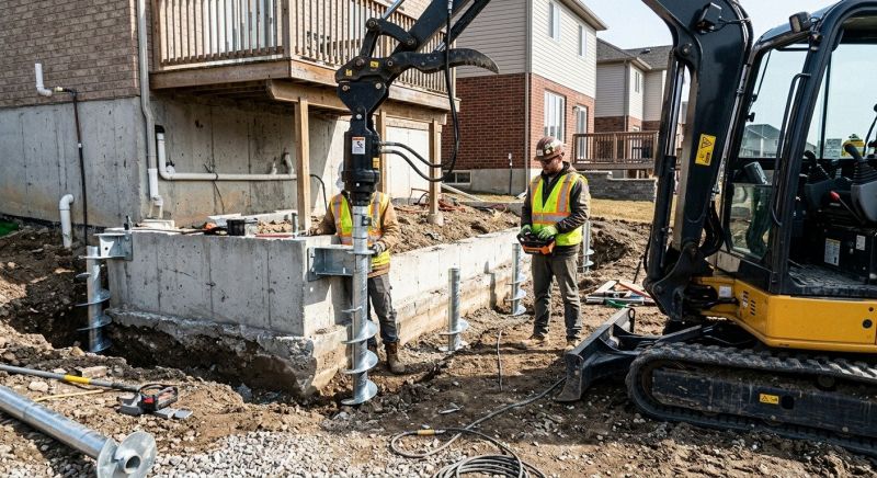 Helical Pile Installation in Brighton, MI