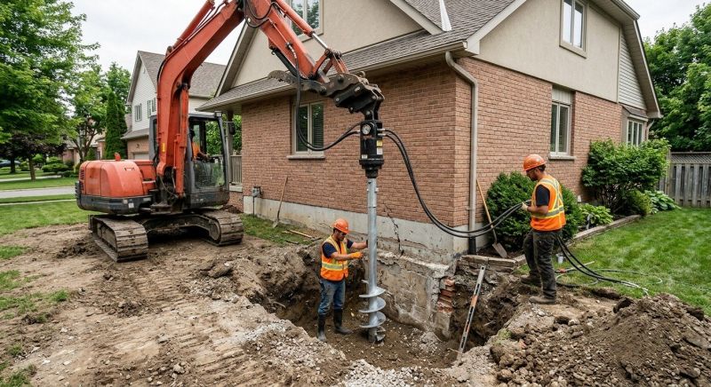 Helical Pile Installation in Brighton, MI