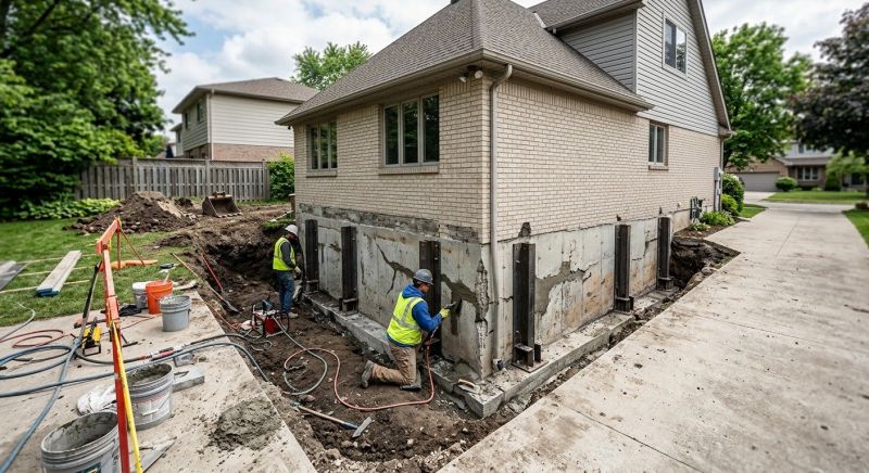 Sinking Foundation Repair in Canton, MI