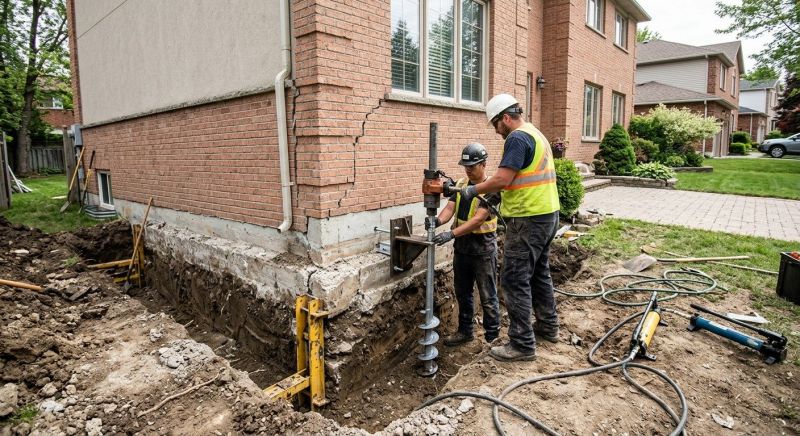 Sinking Foundation Repair in Hartland, MI